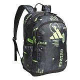 adidas Mochila pequena afiliada para mulheres e homens, bolsa durável com capa para laptop, Upscaled Mix-preto/amarelo limão lúcido, One Size, Mochila pequena afiliada para mulheres e homens, bolsa