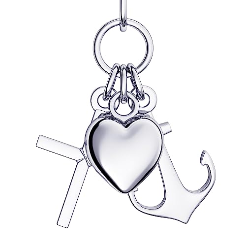 Herzkette Silber 925 Liebe Glaube Hoffnung Kette Anhänger Schmuck Kreuzkette Anker Kreuz Damen Echt Echtsilber Herzanhänger Herzchenkette Halskette Herz Silberkette Frau Frauen Freundin Mädchen