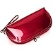 ZLMBAGUS Fashion Cosmetic Bag Patent Leather Makeup Pouch Wristlet Zipper Makeup Case Holder Coin Purse Clutch Red
