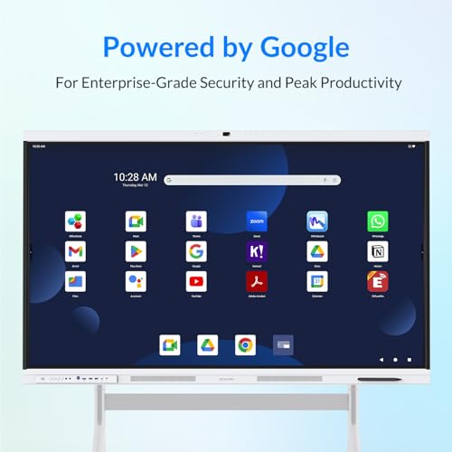 Image of Smart Board, 75 inch All-in-One Interactive Whiteboard, Google EDLA Certified, 48MP CMOS Sensor 4K UHD Camera, 8 AI Noise-Canceling Mics, for Professional Business Meetings and Classroom