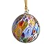 Hand Blown Millefiori Murano Glass Ball Ornament, 1 PCS, 3.5