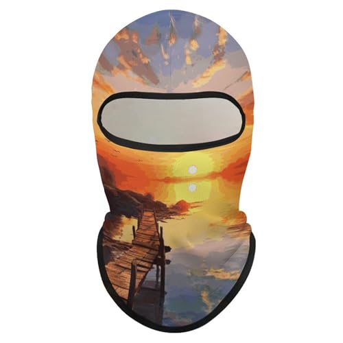 Balaclava para hombre y mujer, máscara para esquí con paisaje de atardecer, cubreboca completo para ciclismo miniatura 7