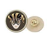 Quantité : 1 épingle en head Broche ronde en métal doré pour carnaval de Venise, M