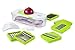 Gourmia GCU9215 Multipurpose Kitchen Dicer Set Mandoline, Julienne, Slicer, Chopper, Shredder,and Grater Set With 7 Interchangeable Stainless Steel Blades,Hand Guard&Storage Lid,BPA free