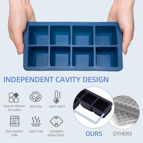 2 Pack Moldes de Silicona para Cubos de Hielo 2 Pulgadas miniatura 2
