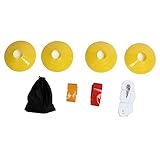 GLOGLOW Soccer Flags Belts, Flag Football Set Game Accessories Easy to Tear 10 Players 4 Cones Outdoor Fun Game (Red and Yellow)