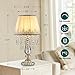Siljoy Crystal Table Lamp Set of 2, Dimmable Bedside Lamp with Fabric Shades, Farmhouse Nightstand Lamps with K9 Crystal Strands for Living Room Bedroom 22.8 High