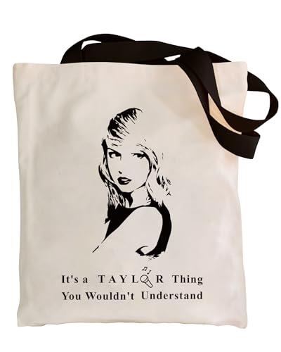 Image of Panfurco Women's Tote Bag with Zip, Aesthetic Canvas Tote Bags for Women, Reusable shopping Bags with Inner Pocket (Music Lover)