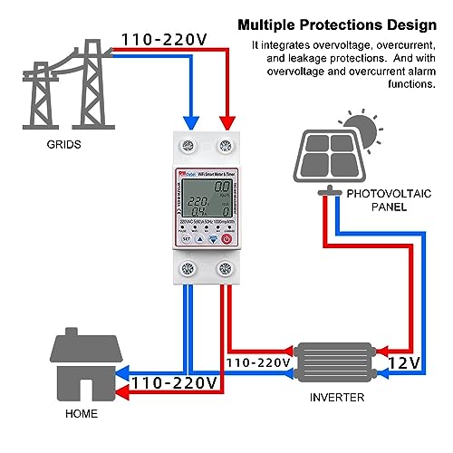 Namolit Tuya WiFi Inteligente Religamento Automático Protetor Multifuncional Monitoramento de Tensão