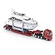 siku 1849, Schwertransport mit Yacht, 1:87, Metall/Kunststoff, Multicolor, Bereifung aus Gummi