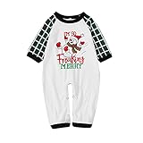 WanWorlder Weihnachts Einteiler Schlafanzüge Hausanzug Weihnachten Schlafanzug Familie Hoodie Jumpsuit Family Pyjamas Zipper Up One Piece Overall Nachtwäsche mit Hirsche