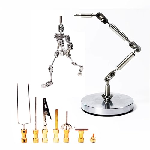 AISINILALAO 6 Heads Studio Stop Motion Armature Kit - Feet Tie Down DIY Metal Puppet Figure Skeletons Easy Assembly for Animation Character Design for Stop Motion Animation,12cm