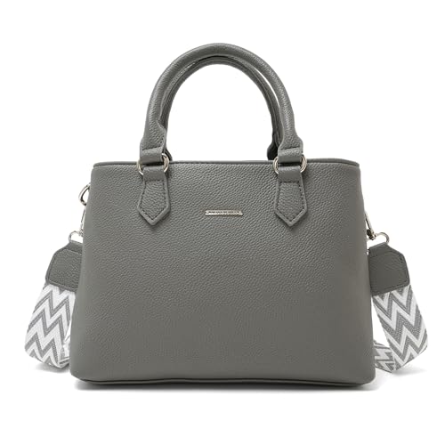 Mabecol Borsa a Tracolla Donna in PU Pelle Borsetta a Mano Con Cinghia Regolabile Geometrica -...