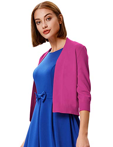 Image of GRACE KARIN Women Cardigan Sweaters Lightweight Knit Cropped Cardigans Trendy 3 /4 Sleeve Shrug Bolero S-3XL