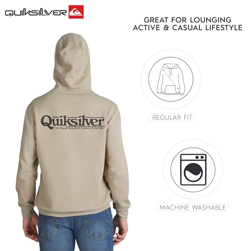 Image of Quiksilver Men's Regular Fit Super Soft Fleece Midweight Pullover Hooded Sweatshirt