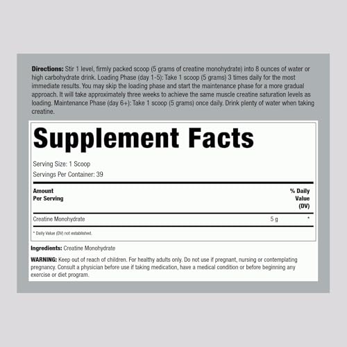 Fitness Labs German Creatine Powder | 7.05 oz | 39 Servings | Creapure | Monohydrate Powder | Non-GMO, Gluten Free Supplement
