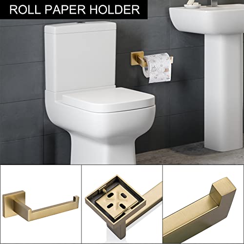 Juego de accesorios de baño de pared dorados, kit de 5 piezas de acero inoxidable de 60cm 5