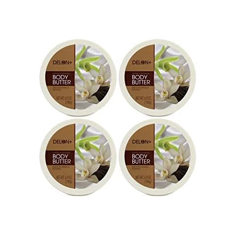 DELON Intense Moisturizing Body Butter, Smooth Vanilla, 4 Count Cover