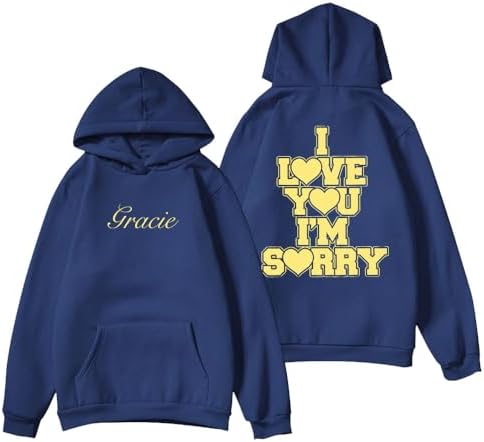 RYSXJLXGracie Abrams I Love You I'm Sorry 2024 Hoodie Unisex Retro Fashion Classic Long Sleeve Sweatshirt