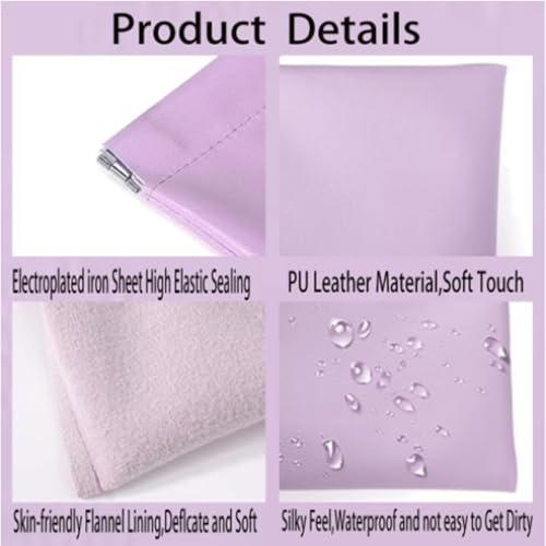 6 Pcs Small Makeup Bag for Purse, Snap Closure Organizer Pouch, Portable No Zipper Self-Closing Pouches for Travel Storage Bag Mini Pu Leather Pouches For Cosmetics Headphones Jewelry (3 colors)3
