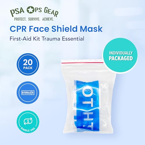 Image of CPR Face Shield Masks First-Aid Kit Trauma Essential Case of 2000