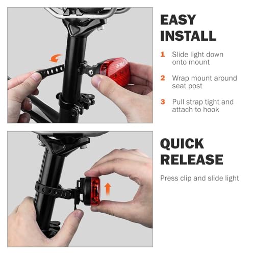 image for BV Bike Lights for Night Riding LED Bike Tail Light - Bicycle Light Ba