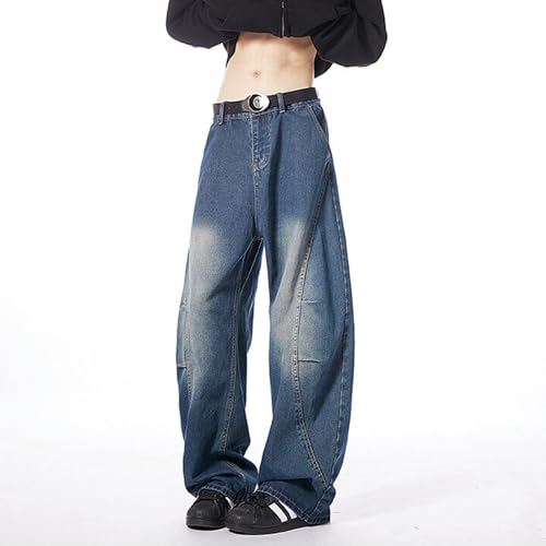 Men's Baggy Jeans Y2k Wide Leg Hip Hop Denim Pants Irregular Sutures Loose Fit Trousers Streetwear2