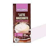 MASSIMO Latte Macchiato 160 Sticks, 16 x 10 Stick á 12,5 g, Löslicher Bohnenkaffee mit Kakao- und Magermilchpulver, Instant-Latte, Vorratspackung