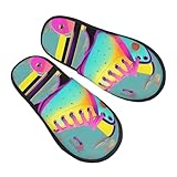 kurue Pattini a rotelle colorati in peluche peluche pantofole calde, pantofole per la casa per gli ospiti inverno comfort usura