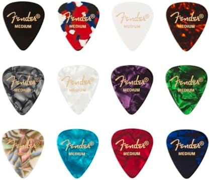 Fender 351 Celluloid Picks, High Quality Guitar Picks Set in Classic 351 Shape, Suitable for Electric Guitar, Acoustic Guitar and Bass, Pack of 12, Medium - View 3