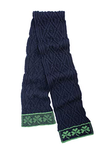 SAOL - Traditional Tree of Life Knit Irish Shamrock - 100% Merino Wool Aran Scarf for Women3