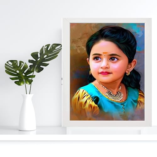 Image of Jadoun Customised and Personalised Oil Painting Square Frames for Wall Display Frame MDF Good Look Well Home Decor|Festival Birthday Gift|Anniversary Gift|Wall Decor (White 8x10 Inches)