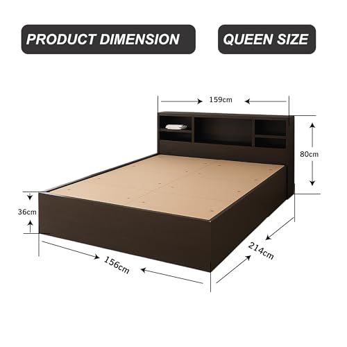 Image of Callas Trinity Queen Size Bed Engineered Wood with Box Modern Design with Headboard | Elegant Finish | Durable Structure | 1 Year Warranty with Free Installation