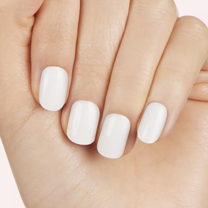 White Semi-Cured Gel Nail Strips Daikon