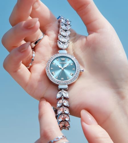 Image of OLEVS Diamond Watch for Women Luxury Dress Rose Gold Bracelet Casual Elegant Waterproof Date Ladies Quartz Wrist Watches