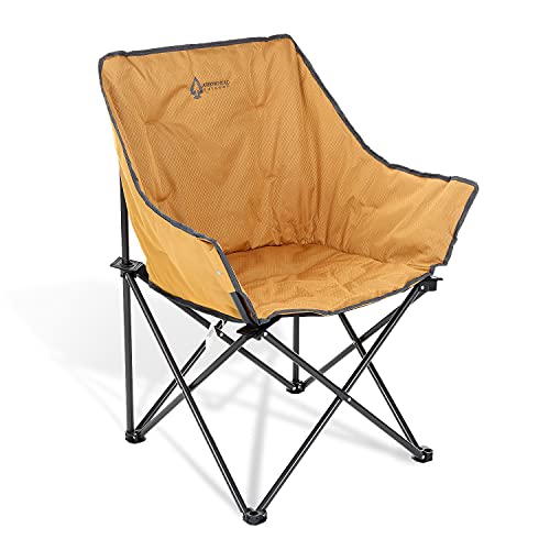 Arrowhead Outdoor Portable Folding Camping Quad Bucket Chair, Compact, Heavy-Duty, Steel Frame, Supports Up To 250Lbs | Includes Carrying Bag | Usa-Based Support (Tan) #TOP2