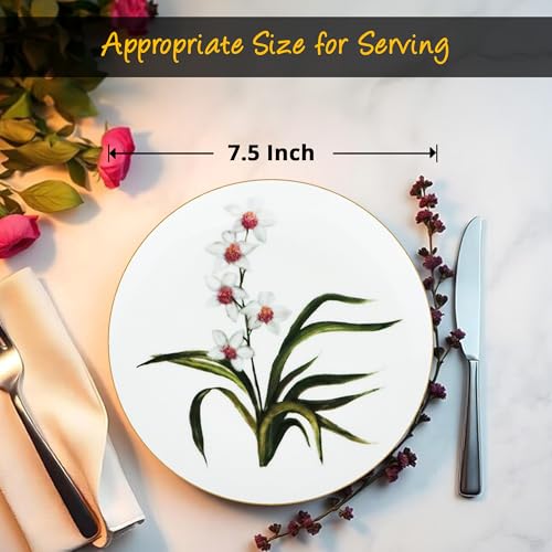 Gusto-Buono-75-Floral-Porcelain-Salad-Plates-Set-of-4–Assorted-Flower-Designs-with-Gold-Border-Durable-Handwashable-Dessert-Plates-for-Indoor-Outdoor-Dining-Parties-Gifts Gusto Buono 75 Floral Porcelain Salad Plates Set of 4–Assorted Flower Designs with Gold Border Durable Handwashable Dessert Plates for Indoor Outdoor Dining Parties Gifts