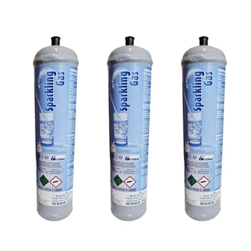 TermoidraulicaRV® Lot de 3 bouteilles jetables Co2 de 600 g d'eau gazeuse de rechange pour refroidisseurs d'eau raccord standard M11 x 1