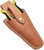 Vista 5 de Funda de podadora, funda de alicates, 2 piezas de cuero para podar a mano, alicates de jardín, soporte para tijeras con estuche de jardinería a