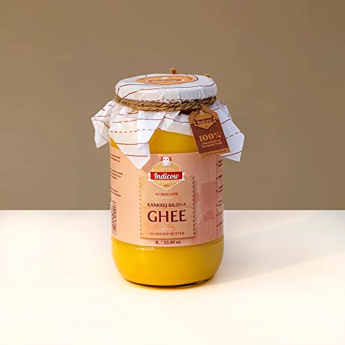Image of Indicow Farms Pure Authentic A2 COw Ghee (1000ml(1ltr) | Natural| Preservative Free | Vedic Bilona
