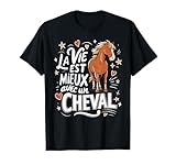 Cadeau humour avec cheval et dicton: LA vie est mieux avec un cheval pour femmes amateurs du cavalier sport er des chevaux. Idée cadeau parfait pour anniversaire femme cheval et fille cheval.