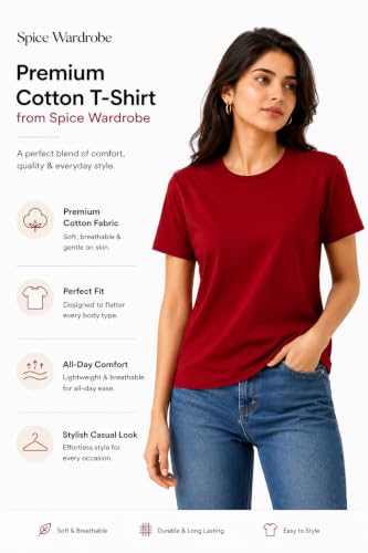 Image of Women's Plain Cotton T-Shirt