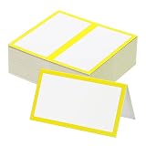 Avantage : les cartes de tente sont fabriquées en papier de bonne qualité, assez épais et lisse pour faciliter l'écriture. La carte de table a des bordures de différentes couleurs autour pour mettre en valeur le contenu écrit sur la carte