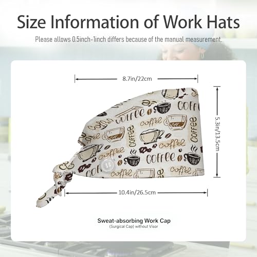 Gorro de trabajo unisex ajustable con banda de sudor 2 pcs miniatura 4