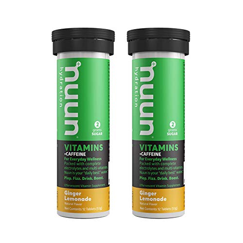 Nuun Vitamins + Energy: Ginger Lemonade Daily Supplement (2 Tubes of 12 Tablets)