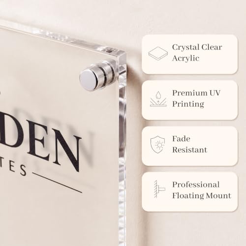 Image of Custom Acrylic Business Sign Personalized Office Logo Wall Sign Storefront | Professional Branding, Business Identity, Reception, Salon, Office, Lobby, Premium Finish, UV Resistant, Easy Installation