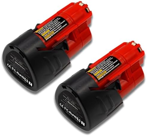 2-Pack 4.0Ah 12V Lithium-Ion Replacement Battery Compatible with Milwaukee M12 Cordless Tools - Fits Models 48-11-2420 48-11-2440 48-11-2402 48-11-2411 48-11-2412