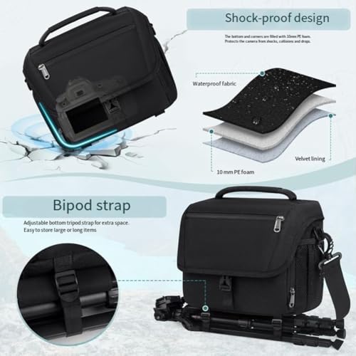 Bolso de hombro para cámara impermeable con compartimento independiente 2