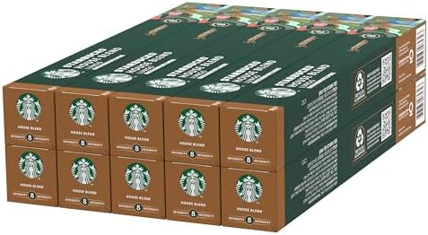 STARBUCKS House Blend by Nespresso, Medium Roast, Coffee Capsules 10 x 10 (100 Capsules)