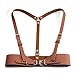 Kutocesy Women PU Leather Harness Belt with Suspenders Adjustable Punk Waist Belt for Shirts Gothic Streetwear Accessory (Brown)